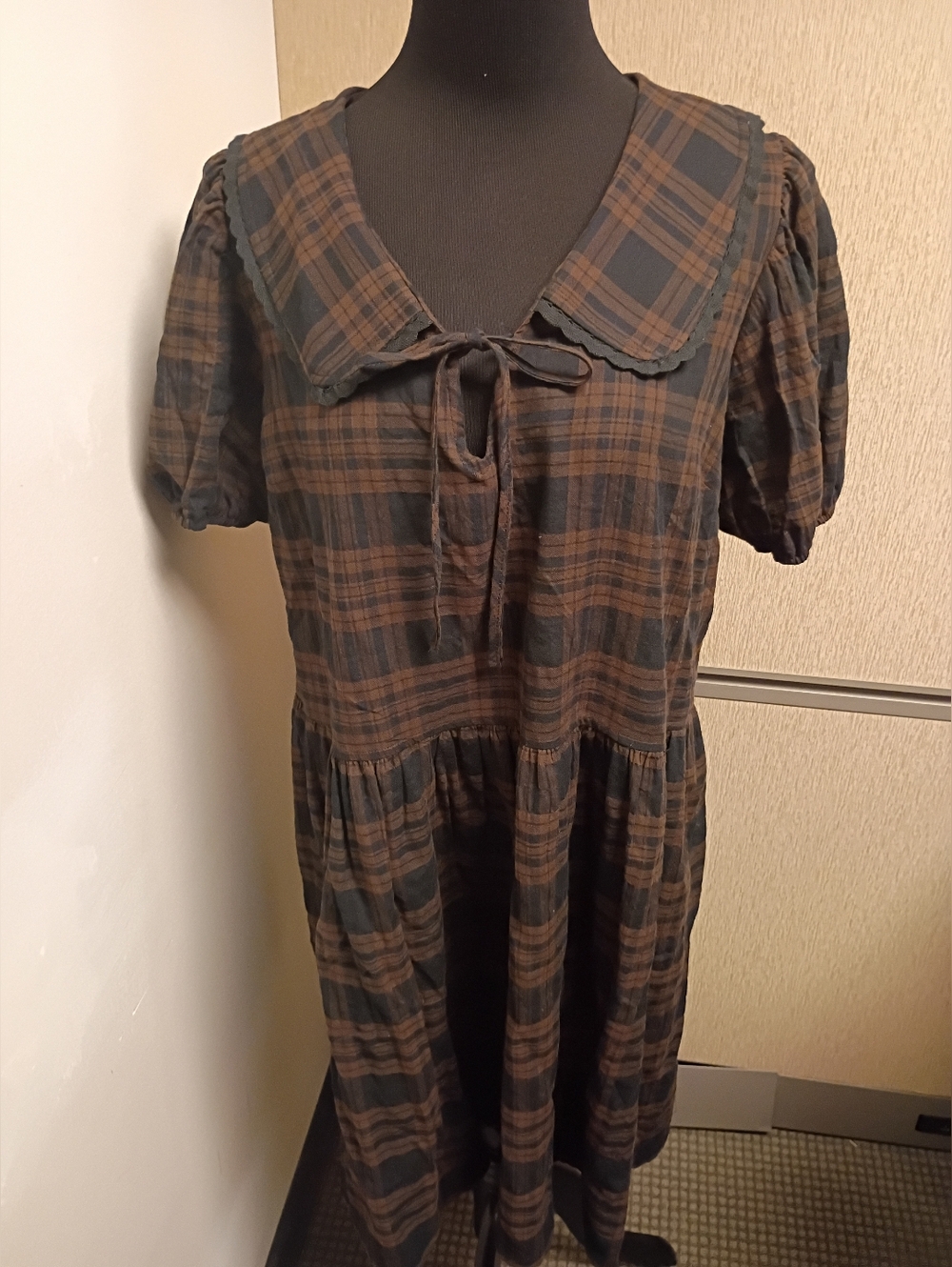NWT Torrid Love Sick Plaid Collared Dress Size 00